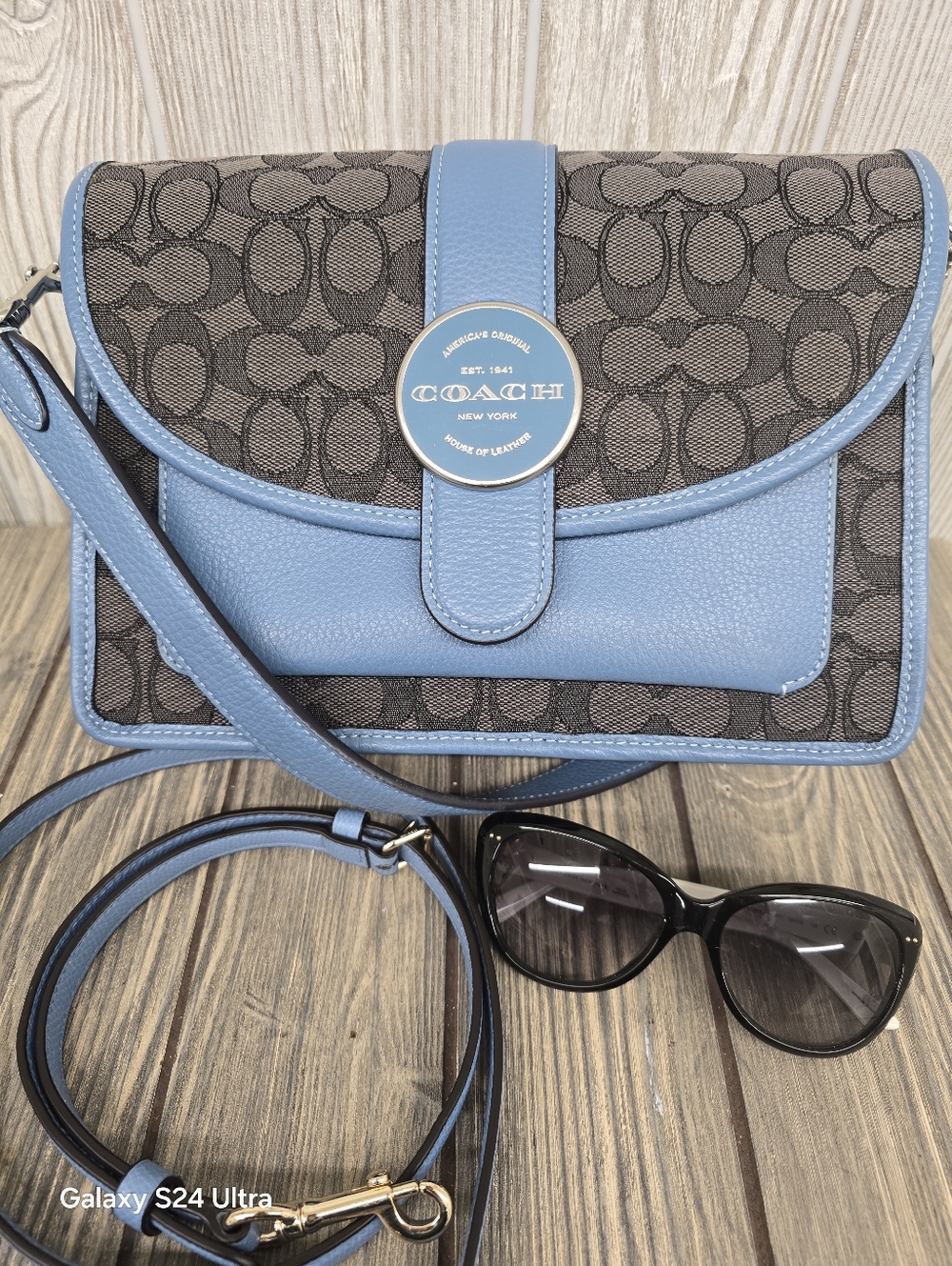NEW Coach Lonnie Crossbody In Signature Jacquard And Leather